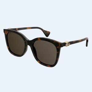 Gucci GG1072S Tortoise Shell Oversized Sunglasses Cat Eye Logo